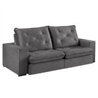 Sofá Retrátil 2 Lugares 190cm Solar Com Usb  Cinza