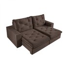 Sofá Retrátil 2 Lugares 190cm Solar Com Usb  Marrom