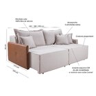 Sofá Retrátil 2 Lugares 2,00m Linho Bege Linha Pés Madeira  G