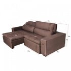 Sofá Retrátil 2 Lugares 2,5m Montreal Móveis Legacy Chocolate