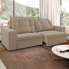 Sofá Retrátil 2 Lugares 2,5m Veludo Light Bege