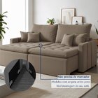 Sofá Retrátil 2 Lugares 200 Cm Chicago  Bege