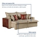 Sofá Retrátil 2 Lugares 200cm Siena Linho  Bege/marrom