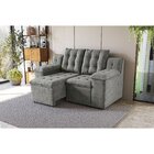 Sofá Retrátil 2 Lugares 208x112x108 Cm Prisma Chumbo