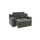 Sofá Retrátil 2 Lugares 208x112x108 Cm Prisma Chumbo