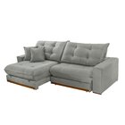 Sofá Retrátil 2 Lugares 210cm Linho Belize Cinza