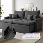 Sofá Retrátil 2 Lugares 220 Cm Chicago  Cinza
