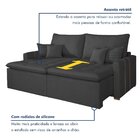 Sofá Retrátil 2 Lugares 220 Cm Chicago  Cinza