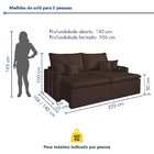 Sofá Retrátil 2 Lugares 220 Cm Chicago  Marrom