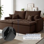 Sofá Retrátil 2 Lugares 220 Cm Chicago  Marrom