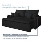 Sofá Retrátil 2 Lugares 220 Cm Chicago  Preto