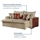 Sofá Retrátil 2 Lugares 220cm Siena Linho Bege/marrom