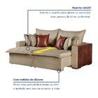 Sofá Retrátil 2 Lugares 220cm Siena Linho Bege/marrom