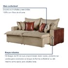 Sofá Retrátil 2 Lugares 220cm Siena Linho Bege/marrom