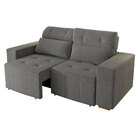 Sofá Retrátil 2 Lugares Alabama 2 5m Em Veludo Light Cinza -