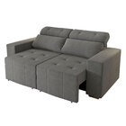 Sofá Retrátil 2 Lugares Alabama 2 5m Em Veludo Light Cinza -