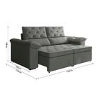 Sofá Retrátil 2 Lugares Inglaterra Suede Cinza