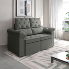 Sofá Retrátil 2 Lugares Inglaterra Suede Cinza