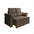 Sofá Retrátil 2 Lugares York  Suede Marrom