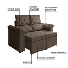 Sofá Retrátil 2 Lugares York  Suede Marrom