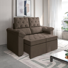 Sofá Retrátil 2 Lugares York  Suede Marrom