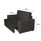 Sofá Retrátil 3 Lugares 1,70 M Cinza Bruna Estofados