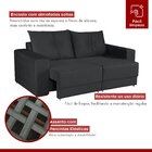 Sofá Retrátil 3 Lugares 190cm Espanha K06  Cinza