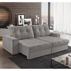 Sofá Retrátil 3 Lugares 190cm Palace  Cinza Claro