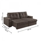 Sofá Retrátil 3 Lugares 190cm Palace  Marrom