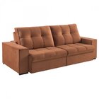 Sofá Retrátil 3 Lugares 190cm Palace Com Usb  Terracota