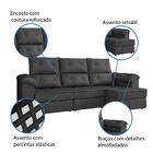 Sofá Retrátil 3 Lugares 2,10m Costa Rica Cinza Suede