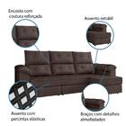 Sofá Retrátil 3 Lugares 2,10m Costa Rica Marrom Suede