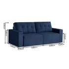 Sofá Retrátil 3 Lugares 200cm Astris  Azul Marinho