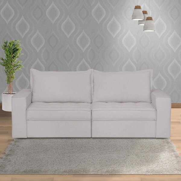 Sofá Retrátil 3 Lugares 200cm Chanel Cinza Cinza