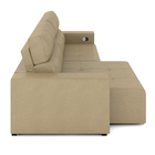 Sofá Retrátil 3 Lugares 204cm 2 Módulos Nero Com Usb Couro Be