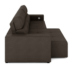 Sofá Retrátil 3 Lugares 204cm 2 Módulos Nero Com Usb Couro Ma