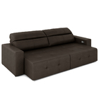 Sofá Retrátil 3 Lugares 204cm 2 Módulos Nero Com Usb Couro Ma