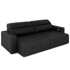 Sofá Retrátil 3 Lugares 204cm 2 Módulos Nero Com Usb Couro Pr