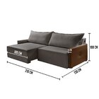 Sofá Retrátil 3 Lugares 210cm Braço Em Corino Com Usb Linho S