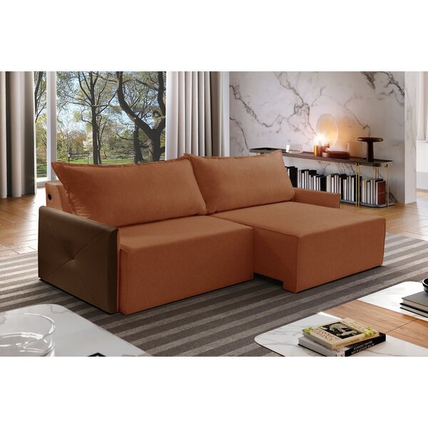 Sofá Retrátil 3 Lugares 210cm Braço Em Corino Com Usb Veludo