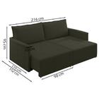 Sofa Retratil 3 Lugares 216 Cm Azera Linho Moll