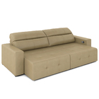 Sofá Retrátil 3 Lugares 224cm 2 Módulos Nero Com Usb Couro Be