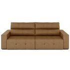 Sofá Retrátil 3 Lugares 224cm 2 Módulos Nero Couro Caramelo G