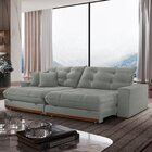 Sofá Retrátil 3 Lugares 230cm Linho Belize Cinza