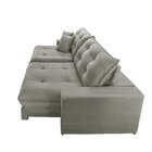 Sofá Retrátil 3 Lugares 230cm Linho Belize Cinza