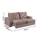 Sofá Retrátil 3 Lugares 230cm Solar  Rosê