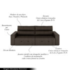 Sofá Retrátil 3 Lugares 244cm 2 Módulos Nero Couro Marrom G52