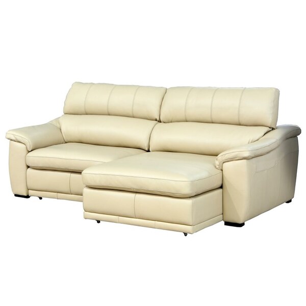 Sofá Retrátil 3 Lugares 244cm Oregon Couro Bege - Mempra