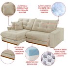 Sofá Retrátil 3 Lugares 250cm Linho Belize Bege