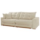 Sofá Retrátil 3 Lugares 250cm Linho Belize Bege